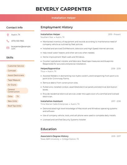 Resume example 3
