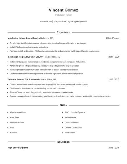 Resume example 1