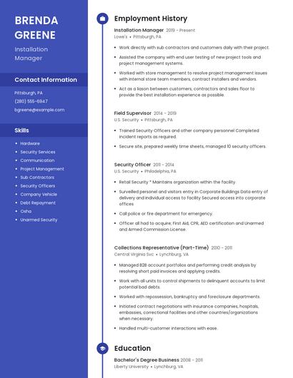 Resume example 5