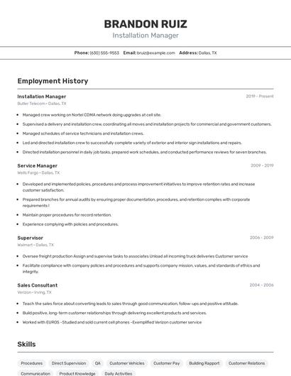 Resume example 2