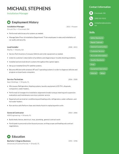 Resume example 4