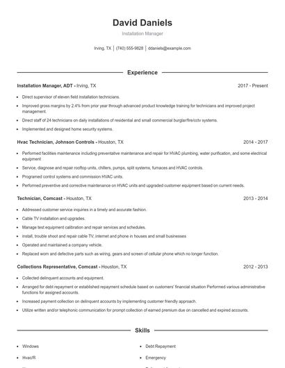 Resume example 1