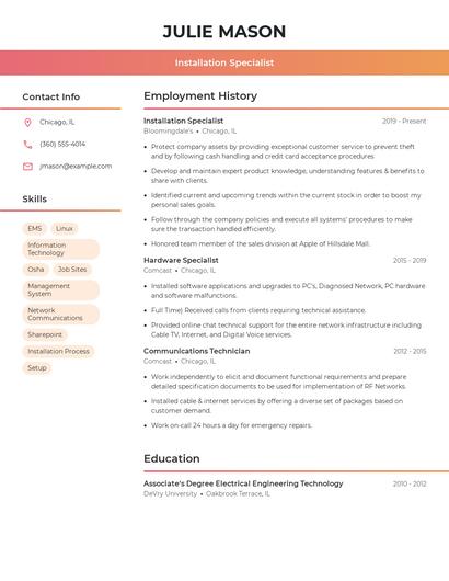 Resume example 3