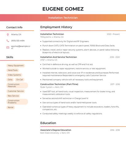 Resume example 3