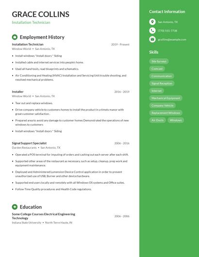 Resume example 5