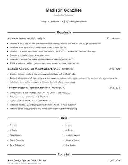 Resume example 1
