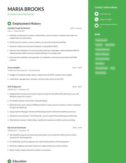 Resume example 4