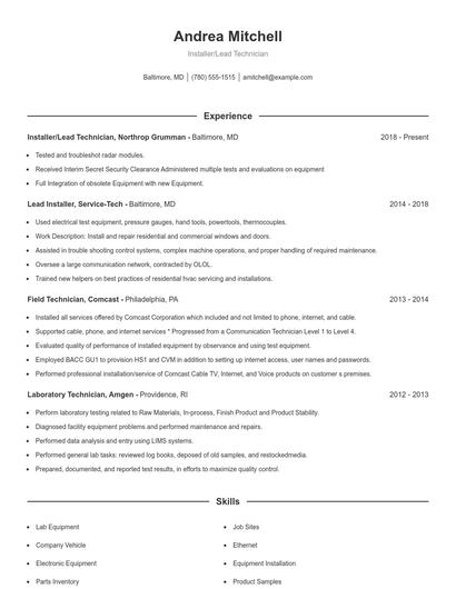 Resume example 1