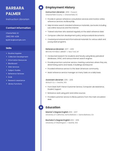 Instruction Librarian Resume