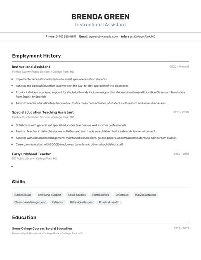 Resume example 2
