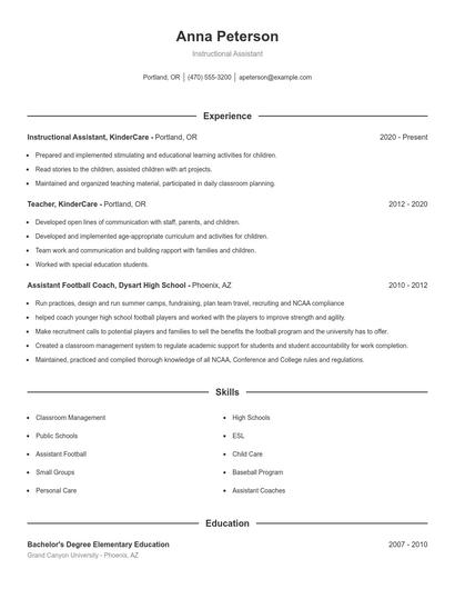 Resume example 1