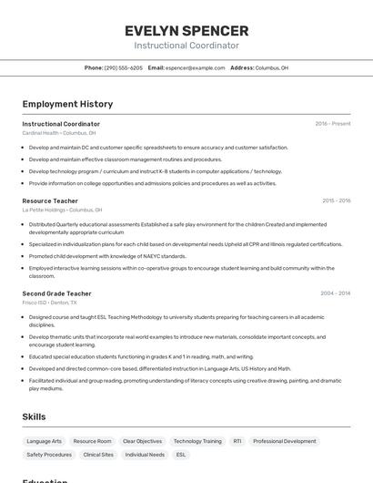 Resume example 2