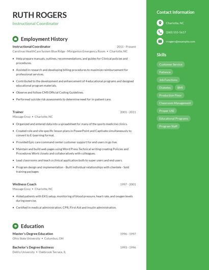 Resume example 4