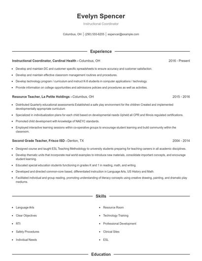 Resume example 1