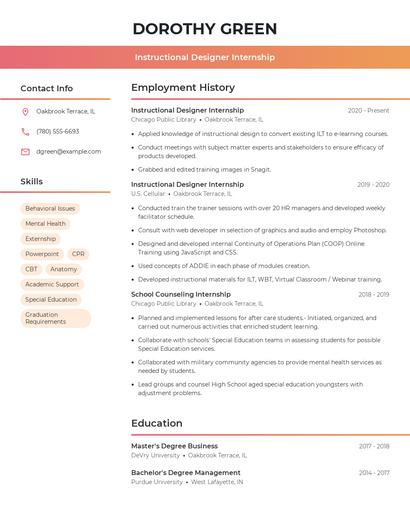 Resume example 3