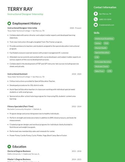 Resume example 5