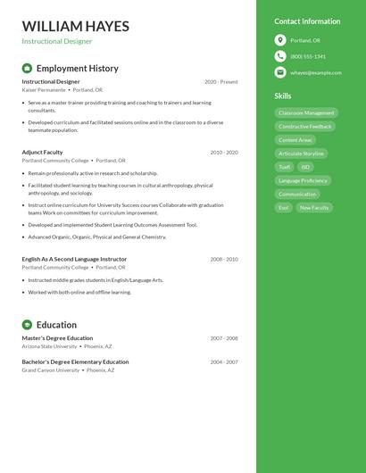 Resume example 5