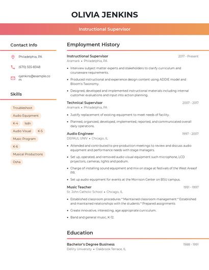 Resume example 3