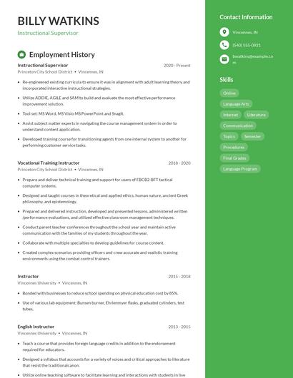 Resume example 4