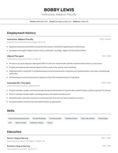 Resume example 2