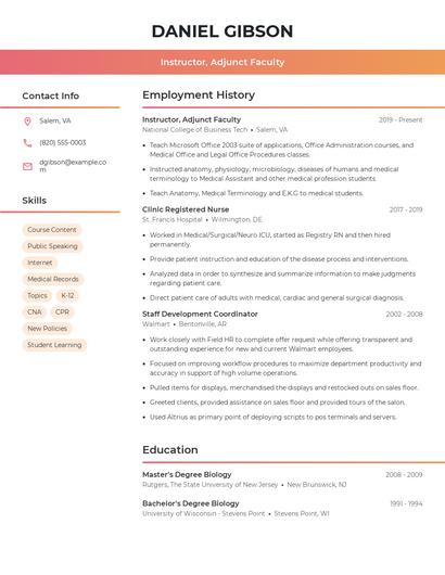 Resume example 3