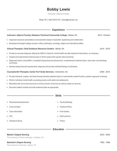 Resume example 1