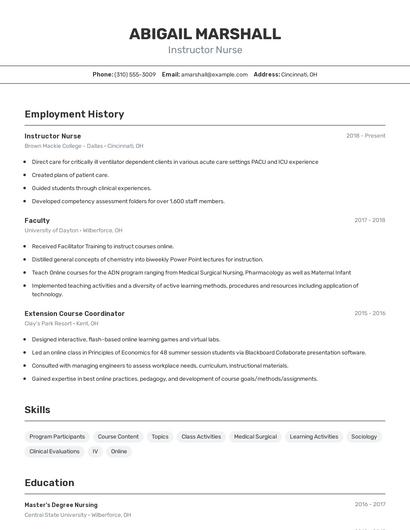 Resume example 2