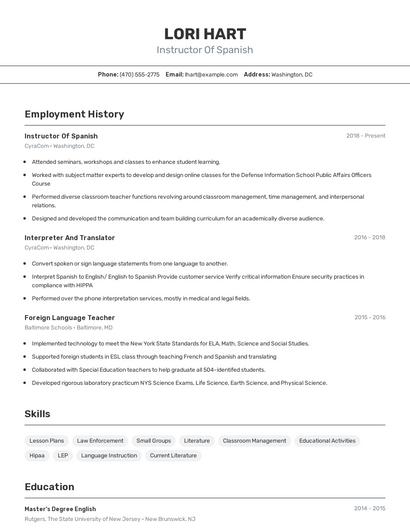 Resume example 2