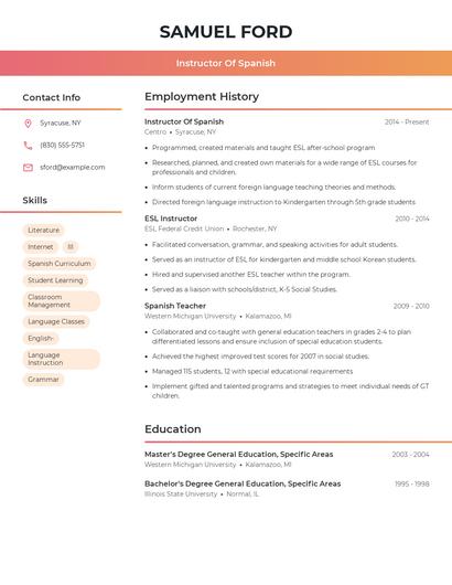 Resume example 3