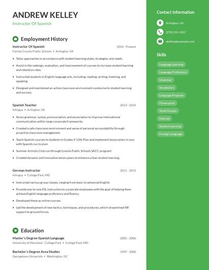 Resume example 5