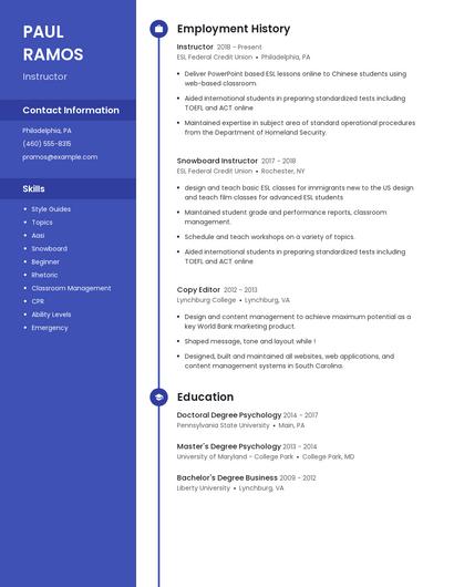 Resume example 5