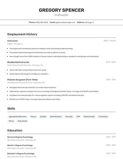 Resume example 2