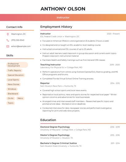 Resume example 3