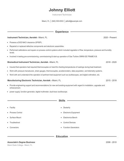 Resume example 1