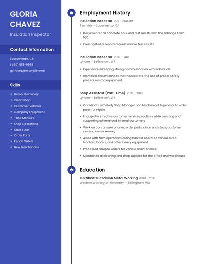 Insulation Inspector Resume