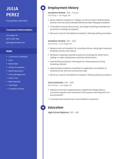 Insulation Worker Resume