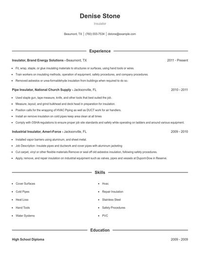 Insulator Resume