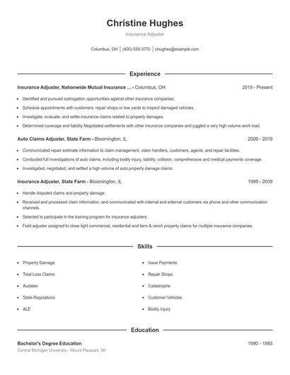 Resume example 1