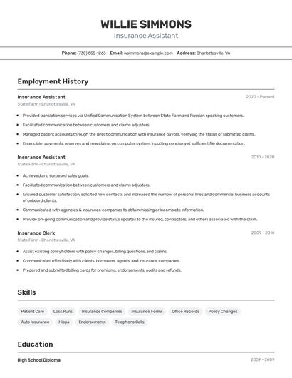Resume example 2