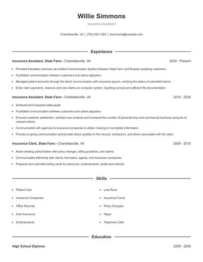 Resume example 1