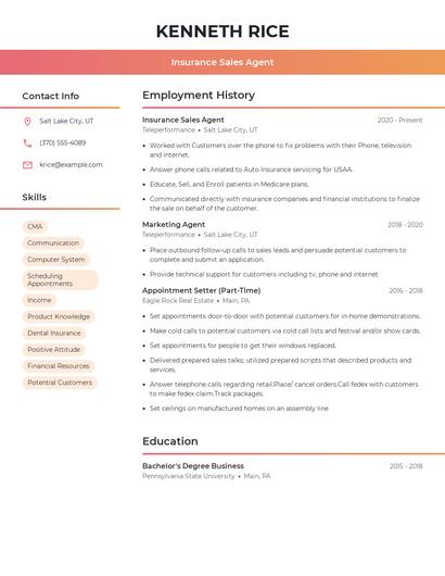 Resume example 3