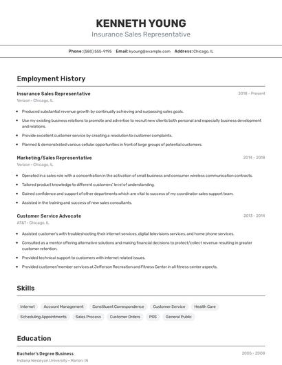 Resume example 2