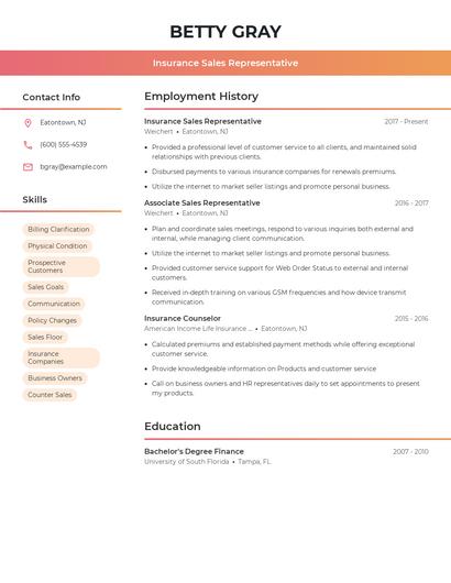 Resume example 3