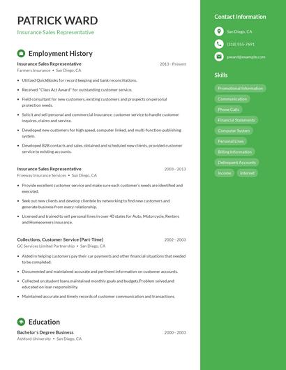 Resume example 5