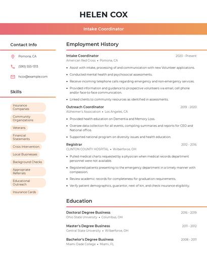 Resume example 3