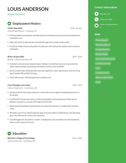 Resume example 5