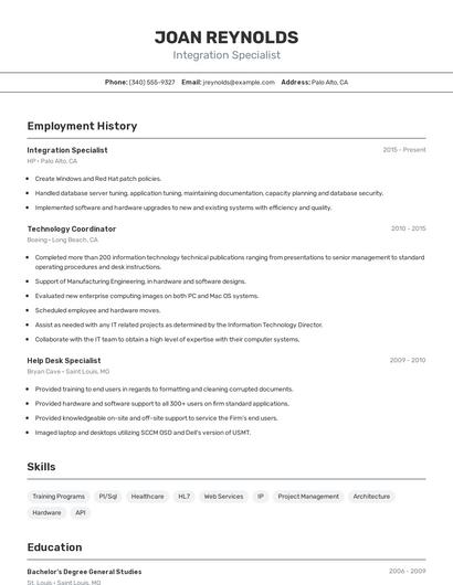 Resume example 2