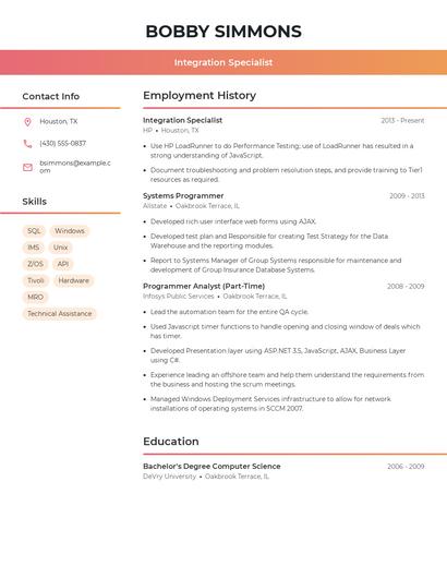 Resume example 3