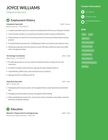 Resume example 5