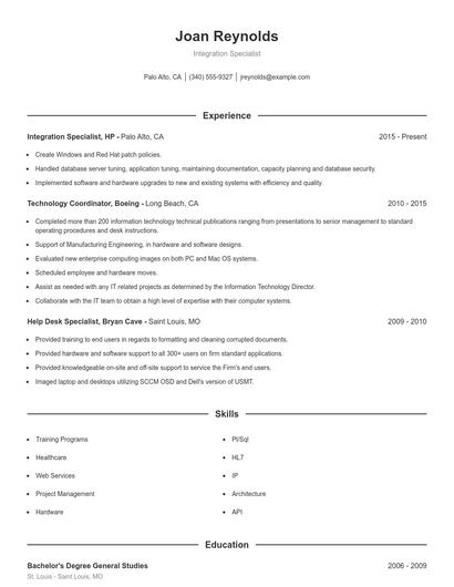 Resume example 1